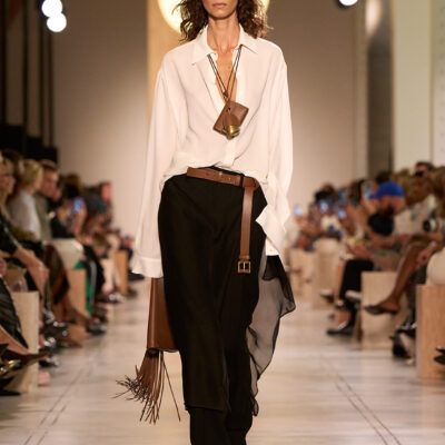 SS26 Michael Kors Look 1 Michael Kors PRs - Global Brand Ambassador JC-T, SS26 Collection, VIPs at the SS26 Runway Show