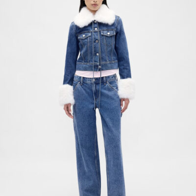 Gap x Sandy Liang Vegan Fur Crop Denim Jacket 90s Loose Carpenter Jeans Gap Teams Up with Designer Sandy Liang for Limited-Edition Collection in the Philippines