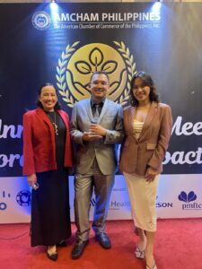 Marivic Acuyong Manager CSR Francis Miel Dilig Associate CSR Rona May Cadelino Associate CSR Vena Energy Wins AmCham Philippines 2025 Award for Community Impact