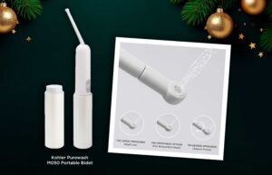The Kohler Purewash M050 Portable Bidet is a travel essential that allows users to take the comfort and convenience of a bidet wherever they go 1 Wellness Gifts That Elevate Everyday Living, Curated by Kohler Philippines