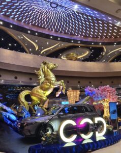 1. CNY Year of the Fire Horse display at the main casino entrance City of Dreams Manila Rings in the Year of the Horse with Lion Dance and Festive Feasts
