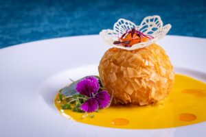 1. Crystal Dragon Deep fried Crispy Scallop Stuffed with Prawn Mousse in golden creamy pumpkin sauce Celebrate Love with Signature Dining at City of Dreams Manila