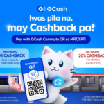 GCash Exclusive LRT 2 and MRT 3 cashback up to 30 with GCash Commute QR photo GCash offers cashback promo for LRT-2 and MRT-3 commuters using Commute QR