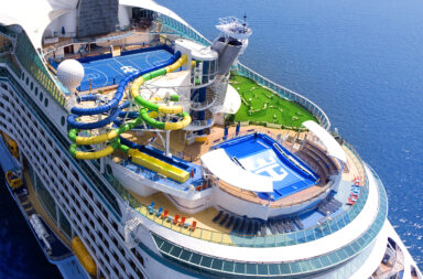 Copy of Voyager of the Seas features adventures for vacationers of all ages to make memories including The Perfect Storm duo of racing waterslides the FlowRider surf simulator mini golf and more Royal Caribbean Unveils Japan Cherry Blossom Cruises For Spring 2028
